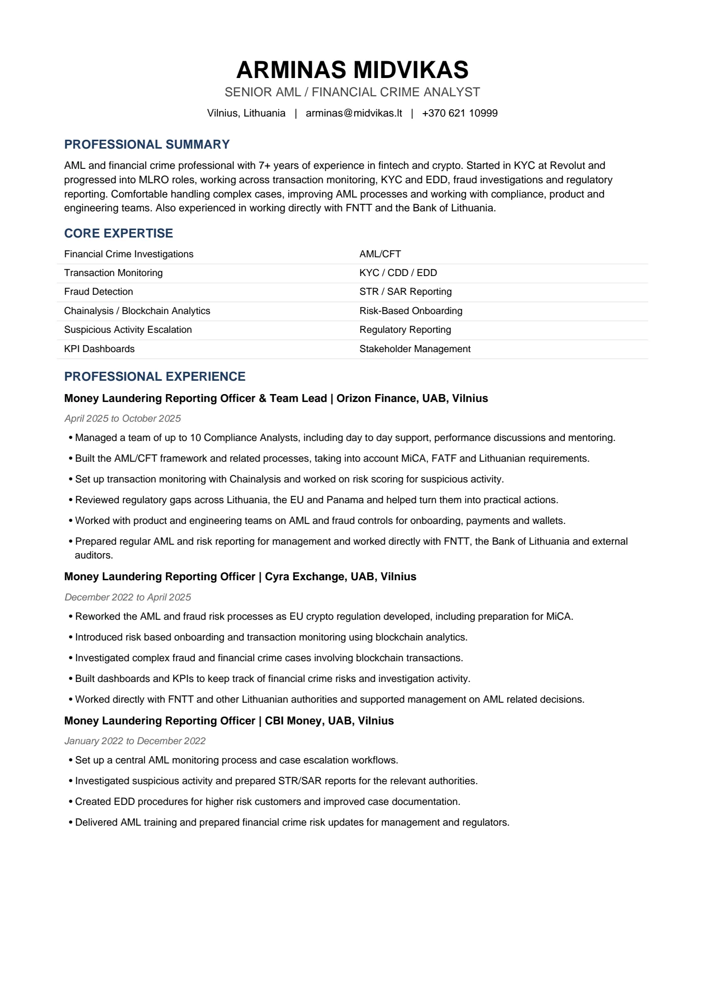 CV page 1